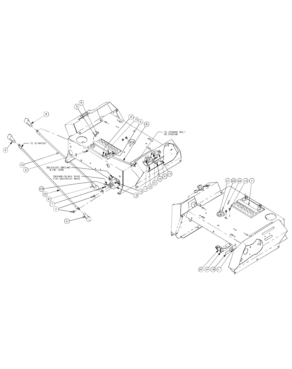 Electrical Assembly Diagram and Parts List for ENFORCER44 53AI3AGF750-19HP Cub Cadet Lawn Tractor